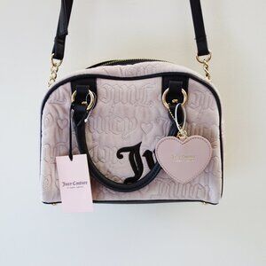 Juicy Couture Vintage Dreams Satchel Size Medium Velvet Blush Pink NWT!